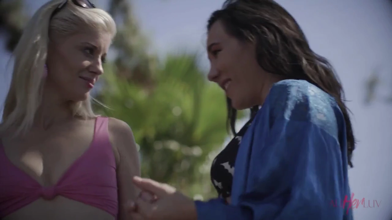 Blonde and brunette beauties indulge in sensual lesbian love porn video